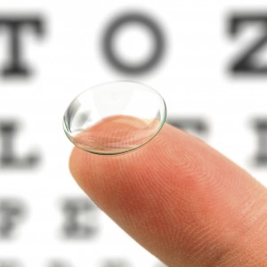 Contact lens and eye test chart